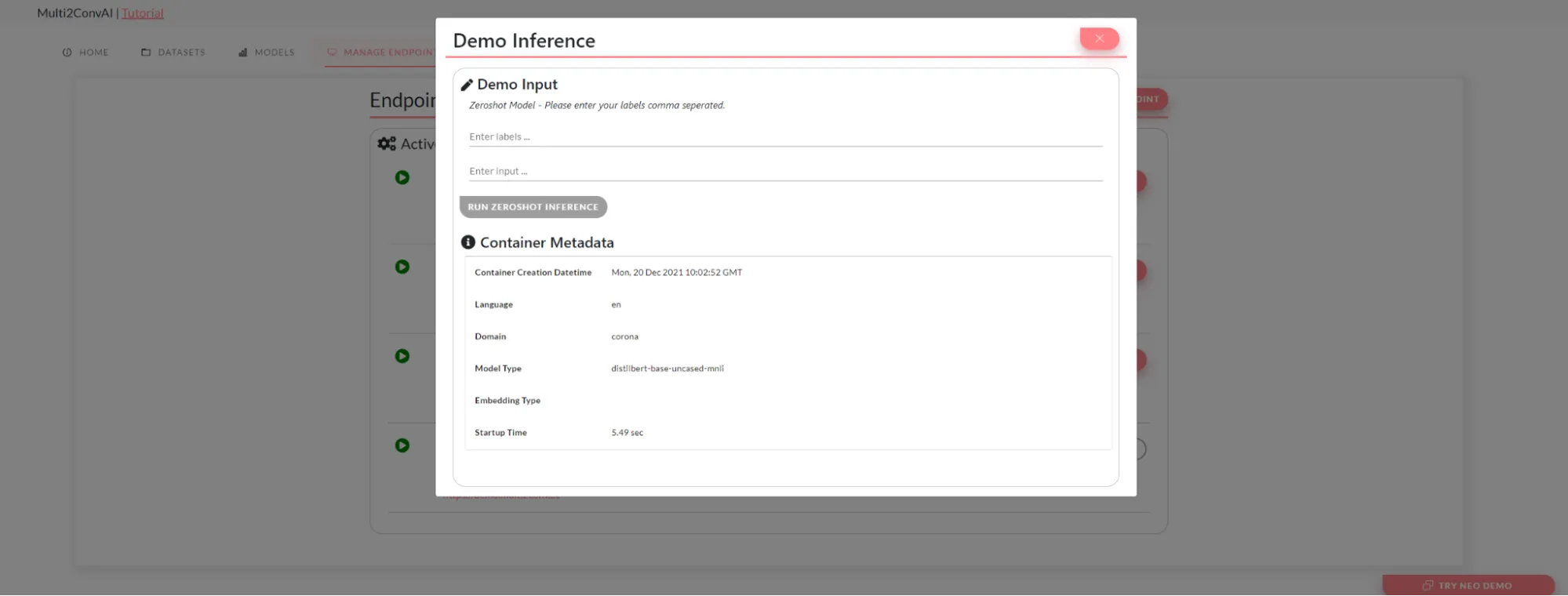 Frontend Demo Inference